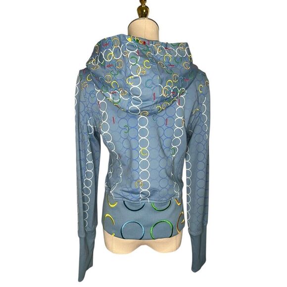 COOGI Women’s Medium Zip Up Jacket Blue Embroidered All Over Print Hoodie - Picture 6 of 10